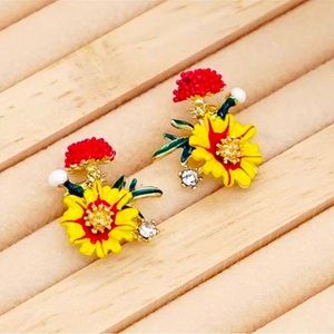 Tiny Posie Sunflower Earrings